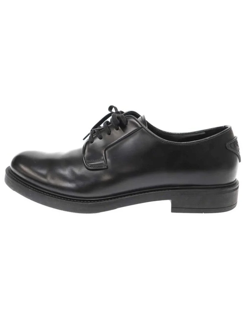 Prada Lace-Up Leather Shoes 2 Eg394 Black 10 - Picture 2 of 9
